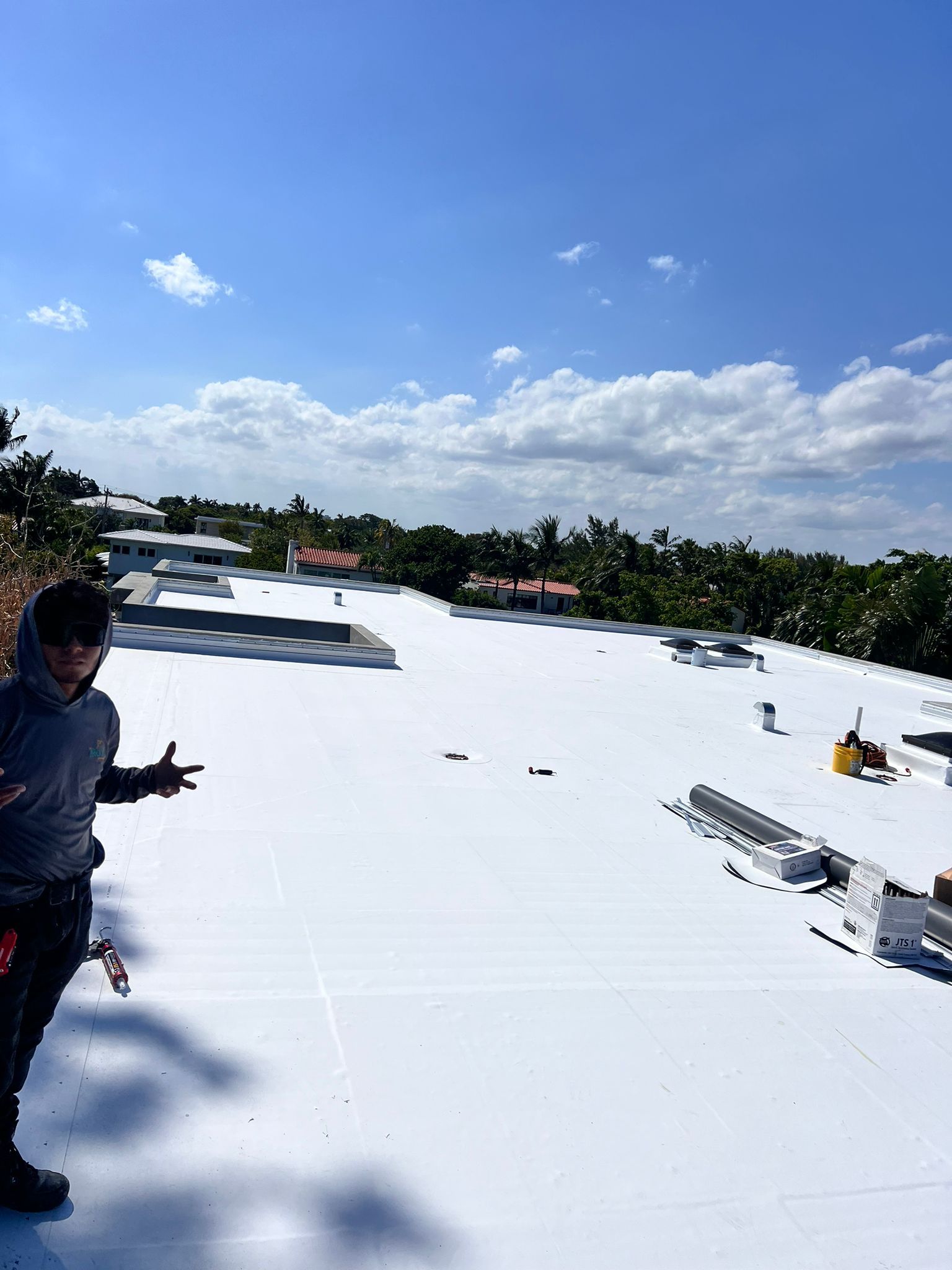 Tapered insulation TPO roof