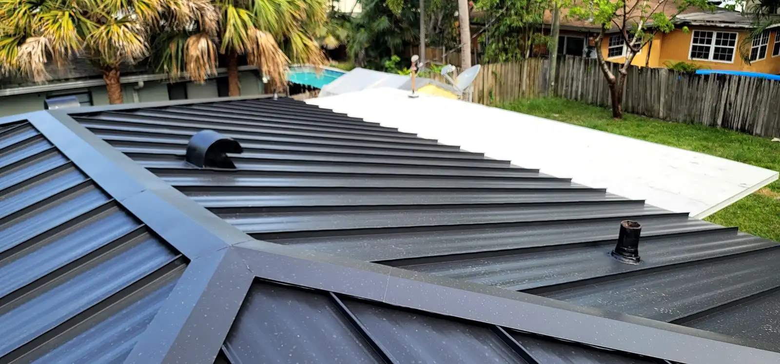Completed standing seam metal roof