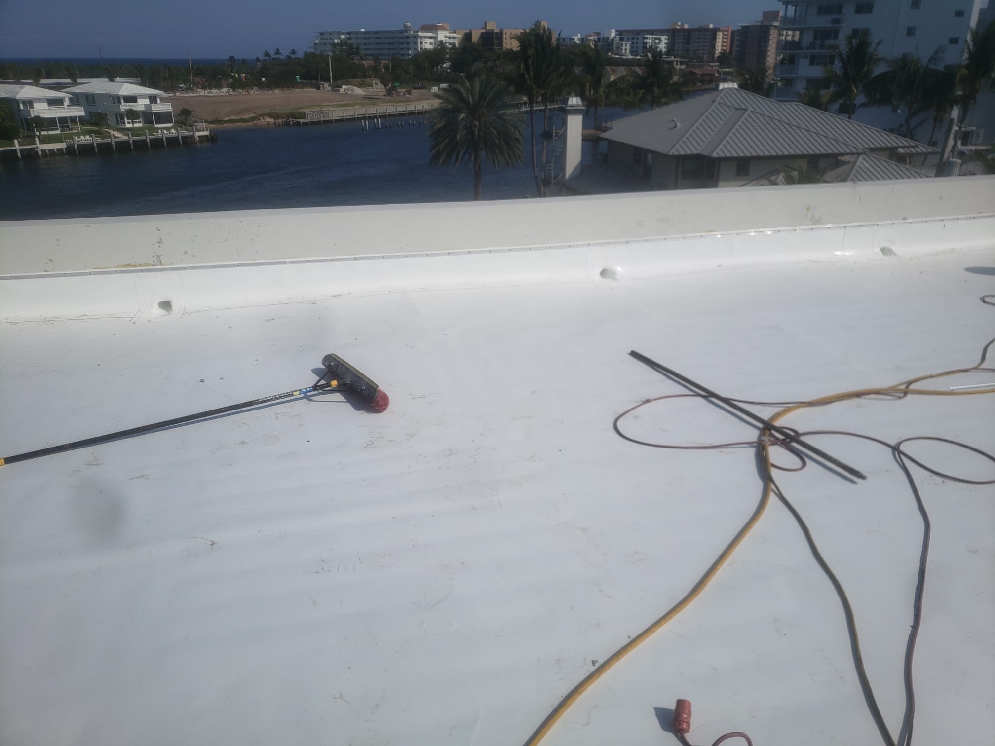 Commercial flat roof in progress