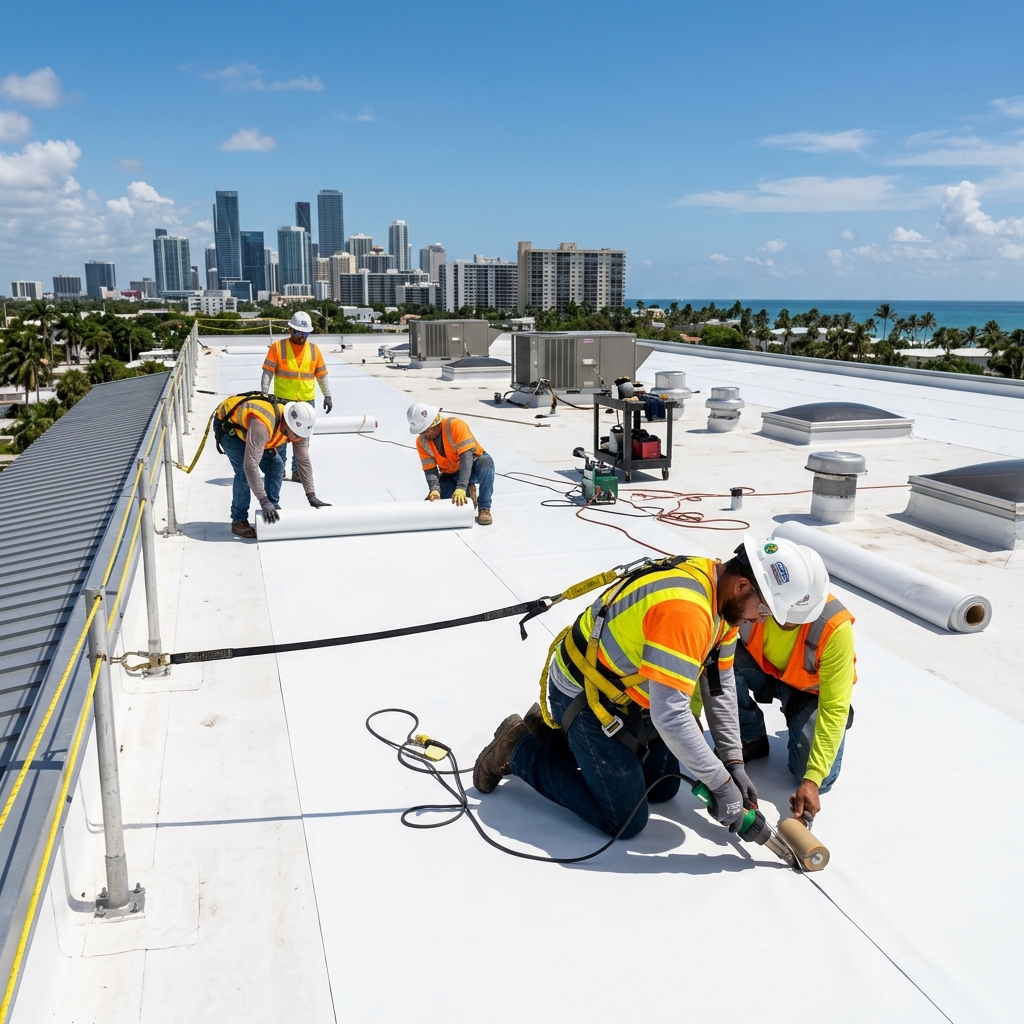 Commercial roof project in Fort Lauderdale by Planet Roofing