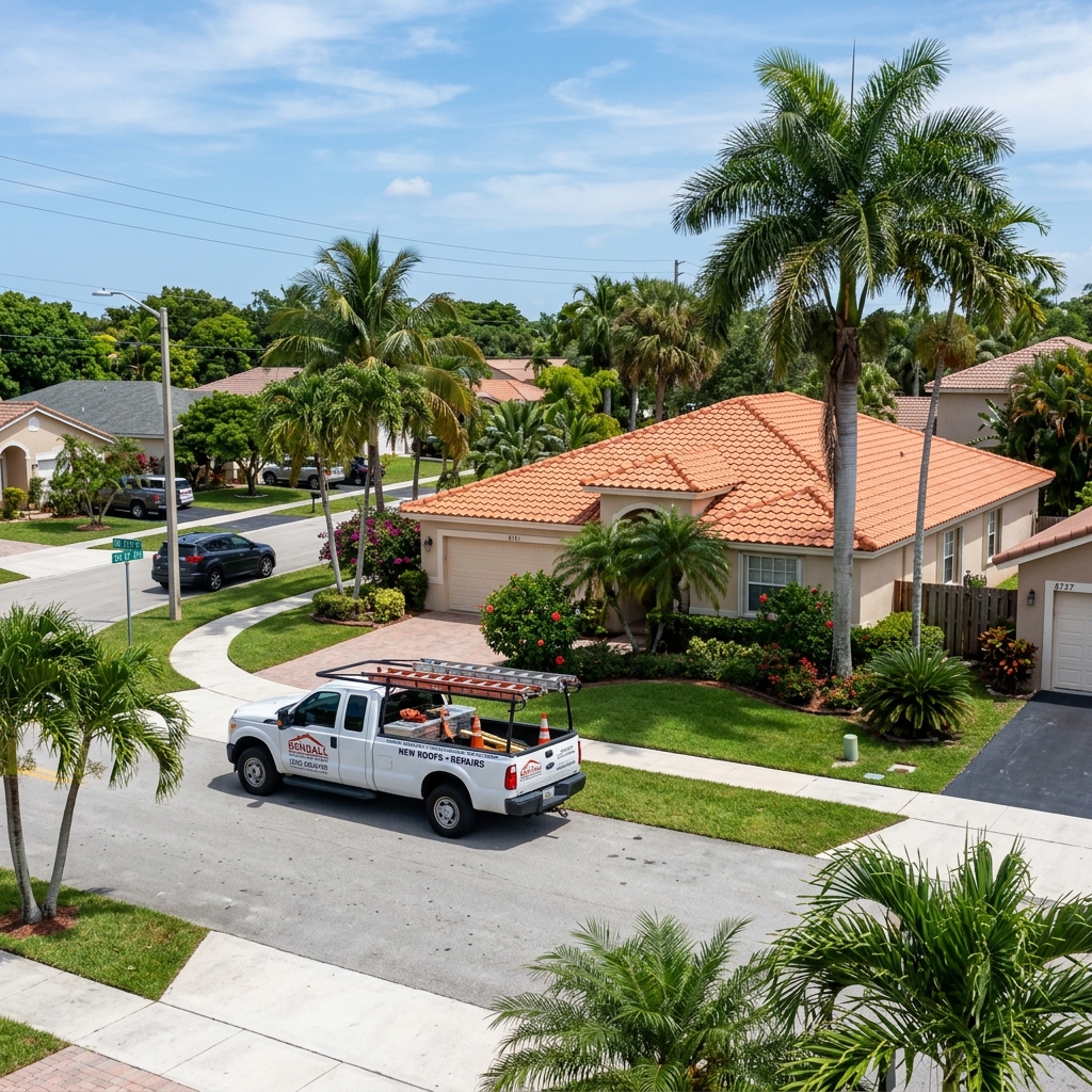 Roofing conditions and residential areas in Kendall Florida