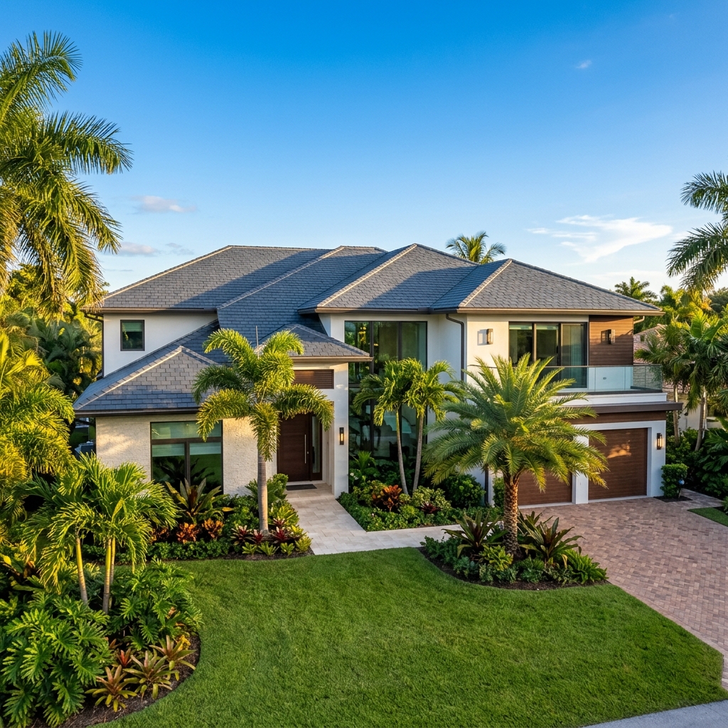 Stunning GAF certified roof replacement on a Fort Lauderdale residential property