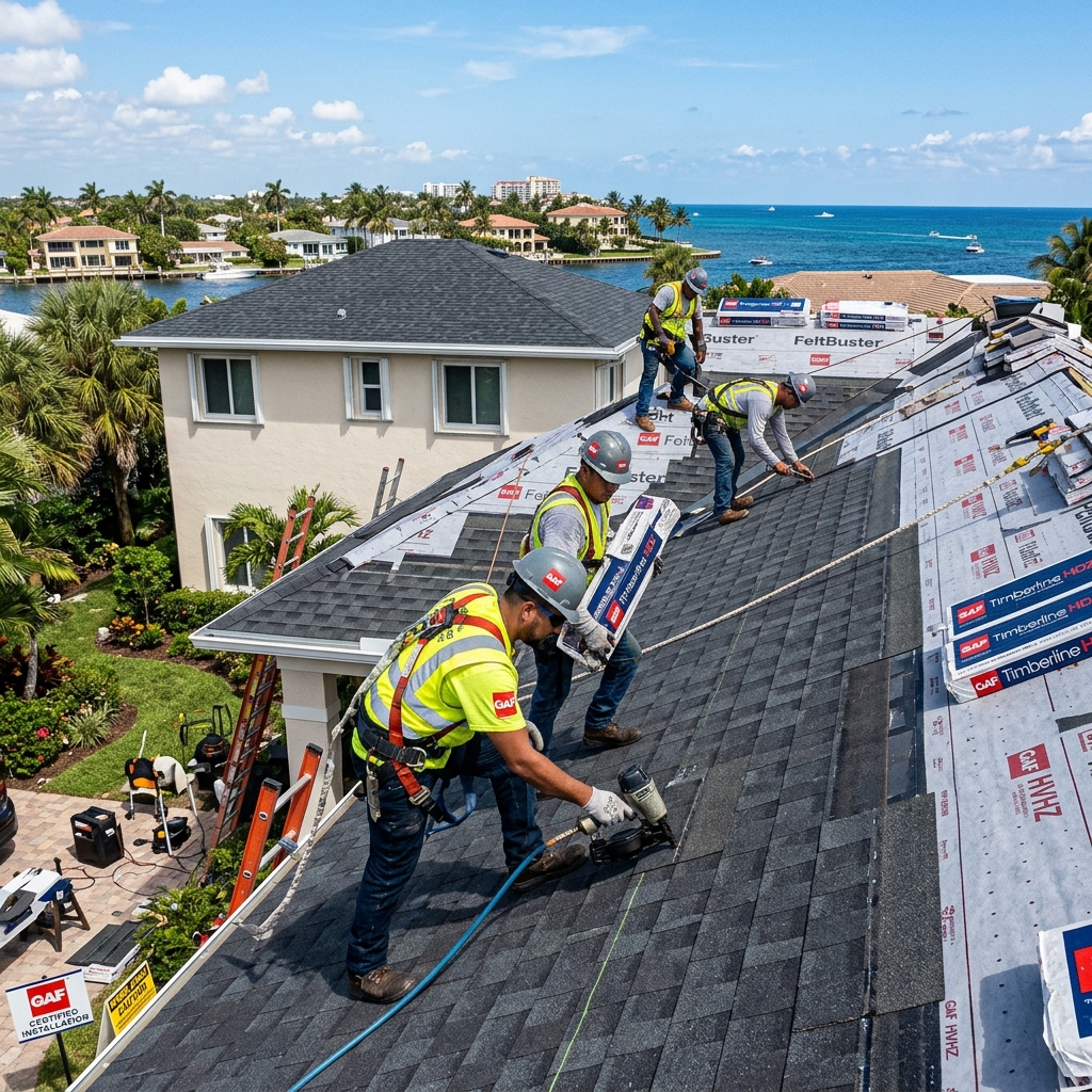 Completed GAF shingle roof replacement