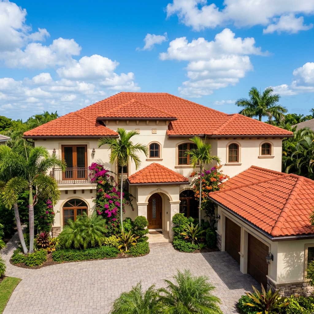 Close-up detail of premium concrete tile roof replacement in progress by certified roofer
