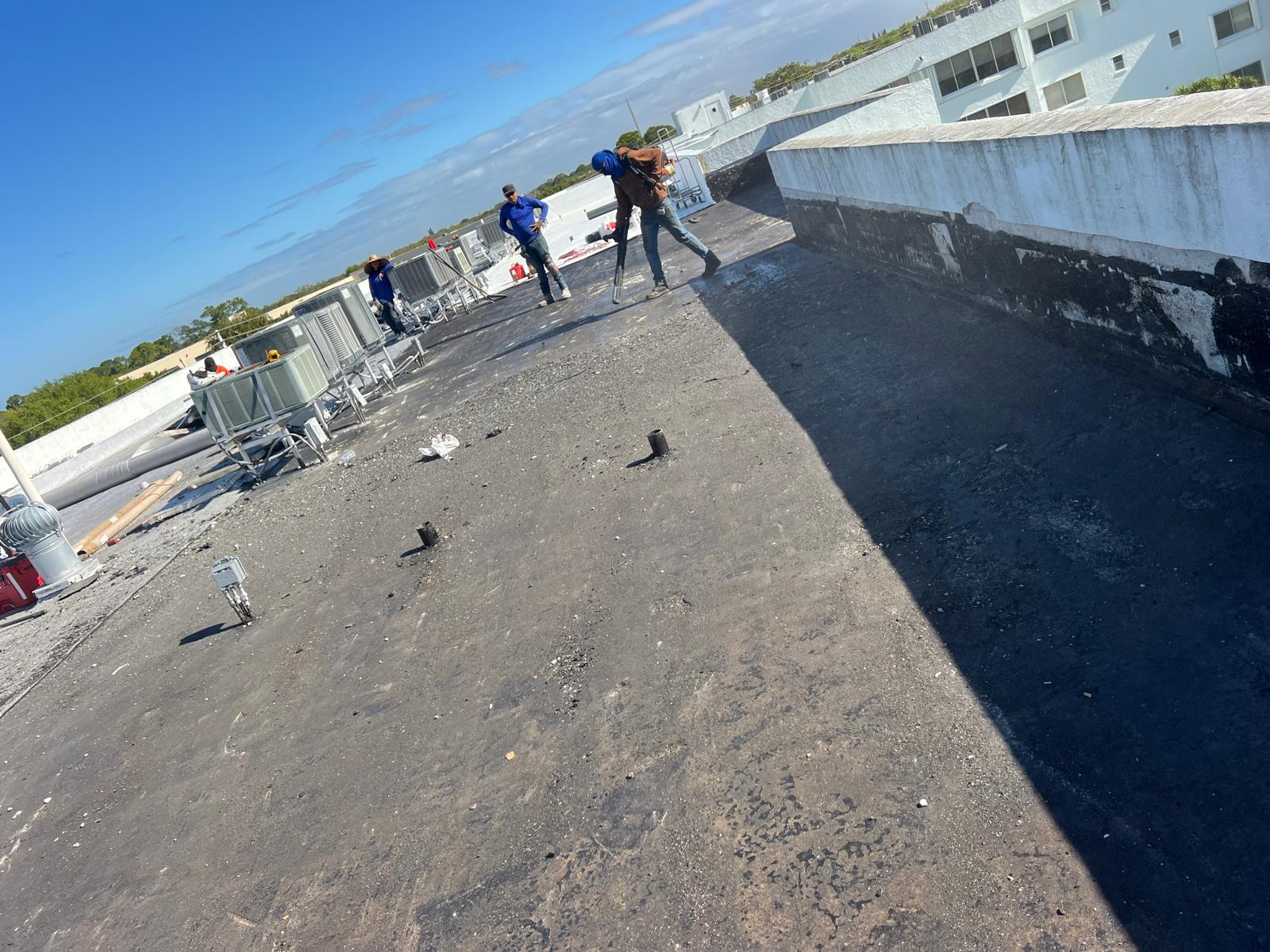 TPO roof installation in progress