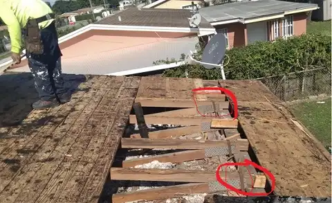Hurricane straps roof repair