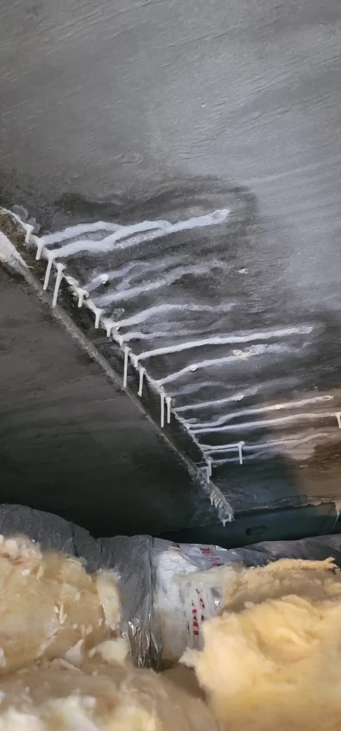 Water intrusion in a concrete deck