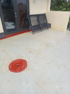 Drain Repair on a patio roof