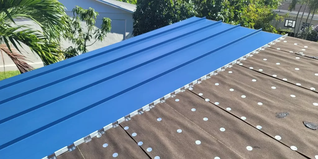 Metal roof in progress-Hollywood, Florida