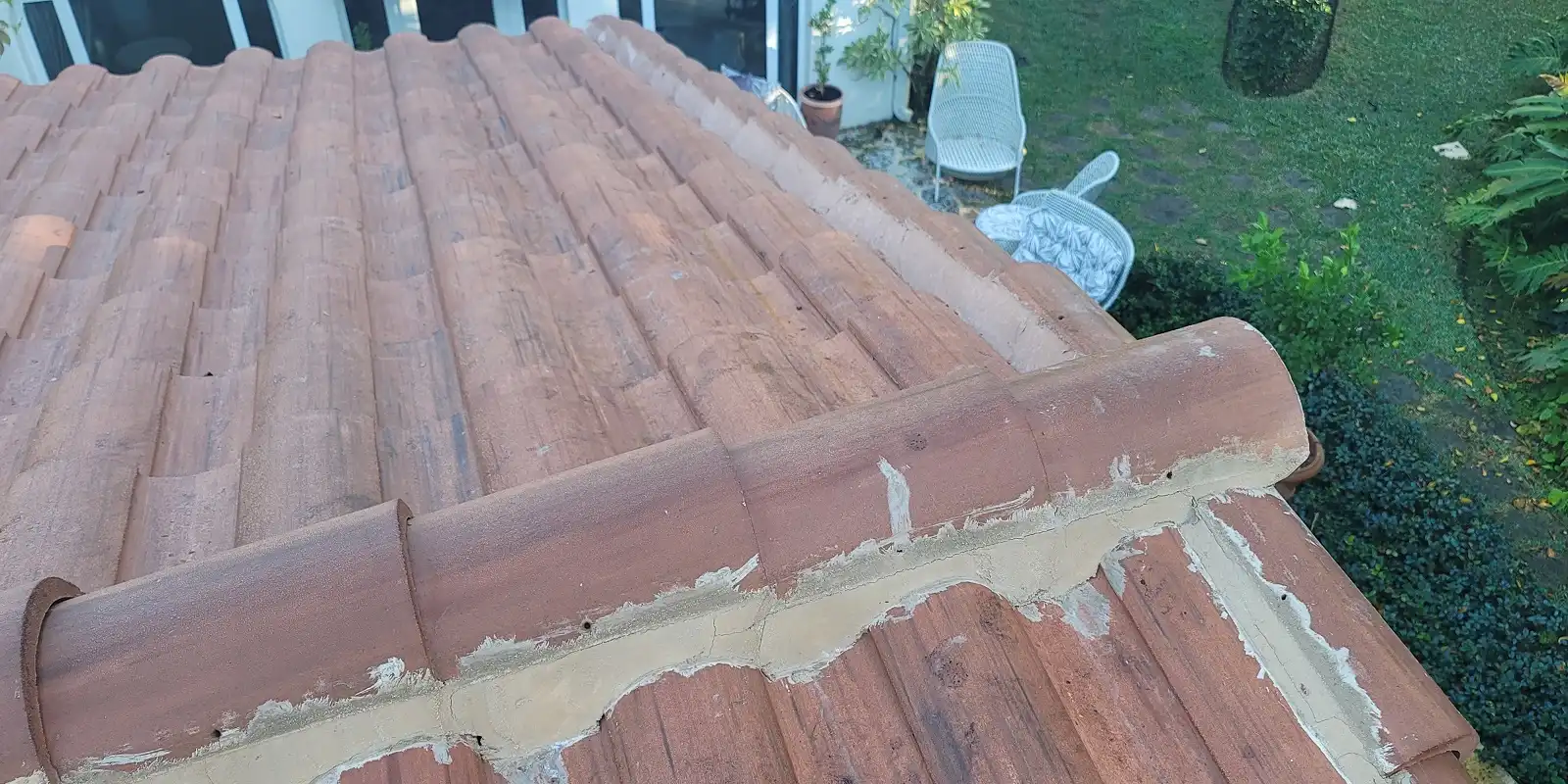 section of ridge tile roof finished