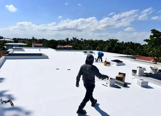 Waterproofing application on a commercial building in Florida.