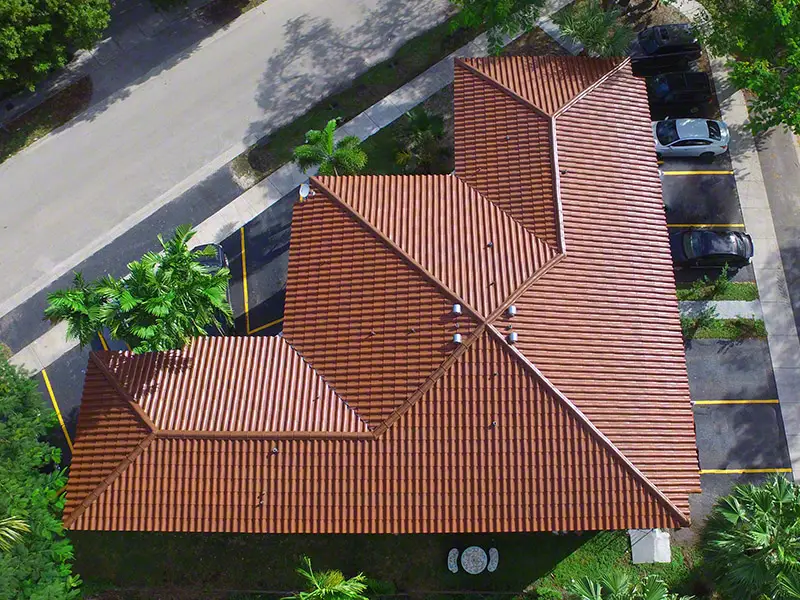 Rubberized tile roof on luxury home in Fort Lauderdale golf course community