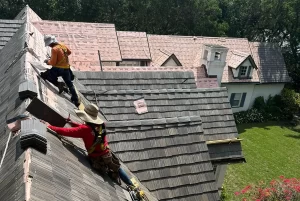 Aerial view of a new roof installation in Fort Lauderdale