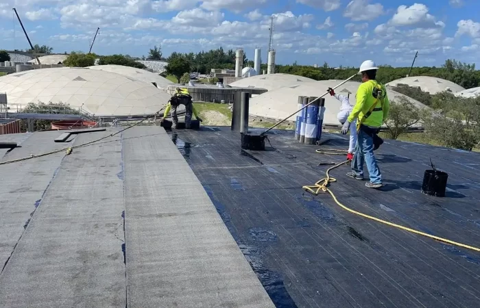 COMMERCIAL FLAT ROOF IN PROGRESS-HOT MOP